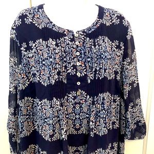 Daniel Rainn Navy Floral Blouse